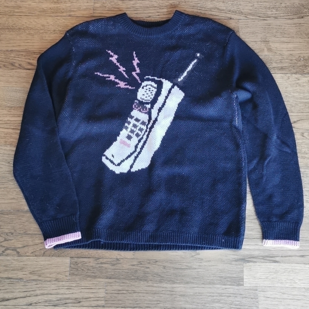 URBAN Outfitters 80's Brick Cellphone Sweater New Small